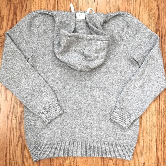 H&M Henley Heather Gray Long Sleeve Hooded Pullover Knit Sweater - Picture 11 of 15